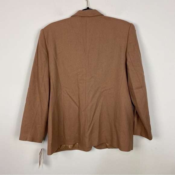 Vintage Joan Leslie 100% Wool tan blazer minimalist capsule wardrobe y2k neutral - Picture 2 of 6